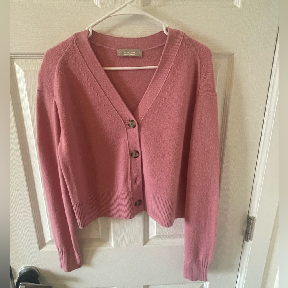 Everlane Pink Cashmere Cardigan